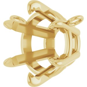 10K Yellow Gold 9.3 mm Round 6-Prong Claw Necklace Center