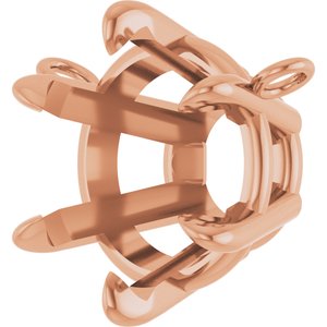 10K Rose Gold 9.3 mm Round 6-Prong Claw Necklace Center