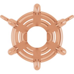 14K Rose Gold 8.6 mm Round 6-Prong Claw Necklace Center