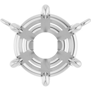 Platinum 8.6 mm Round 6-Prong Claw Necklace Center