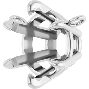 Platinum 8.6 mm Round 6-Prong Claw Necklace Center
