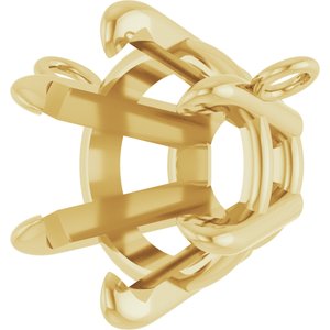 10K Yellow Gold 8.6 mm Round 6-Prong Claw Necklace Center