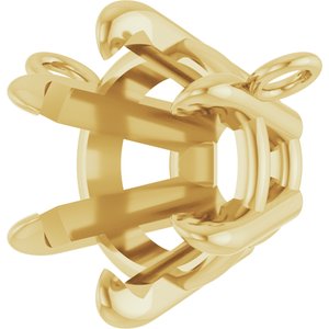18K Yellow Gold 7.75 mm Round 6-Prong Claw Necklace Center
