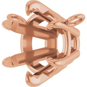18K Rose Gold 7.75 mm Round 6-Prong Claw Necklace Center