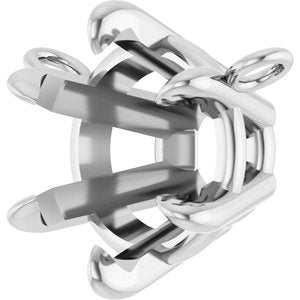 10K White Gold 7.75 mm Round 6-Prong Claw Necklace Center