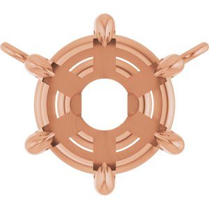 10K Rose Gold 7.75 mm Round 6-Prong Claw Necklace Center