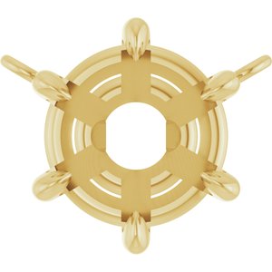 10K Yellow Gold 7.75 mm Round 6-Prong Claw Necklace Center