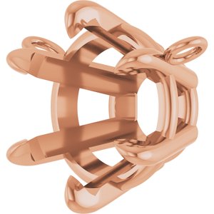 14K Rose Gold 8.75 mm Round 6-Prong Claw Necklace Center