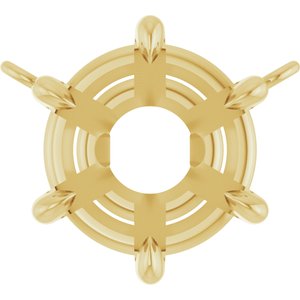 10K Yellow Gold 8.75 mm Round 6-Prong Claw Necklace Center