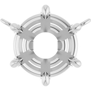 Sterling Silver 8.75 mm Round 6-Prong Claw Necklace Center