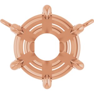 14K Rose Gold 8.75 mm Round 6-Prong Claw Necklace Center