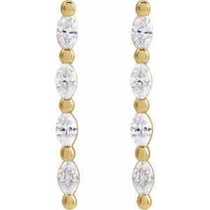 14K Yellow Gold 1/6 CTW Natural Diamond Bar Earring – image 2