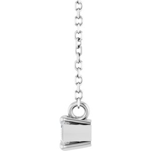 Sterling Silver 6x3 mm Natural White Sapphire 18" Necklace