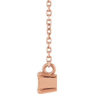 14K Rose Gold 6x3 mm Natural Citrine 18" Necklace