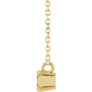 14K Yellow Gold 6x3 mm Lab-Grown Ruby 18" Necklace