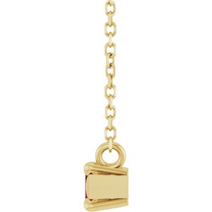14K Yellow Gold 6x3 mm Natural Mozambique Garnet 18" Necklace