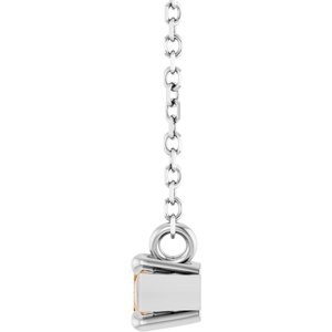 Platinum 6x3 mm Natural Citrine 18" Necklace