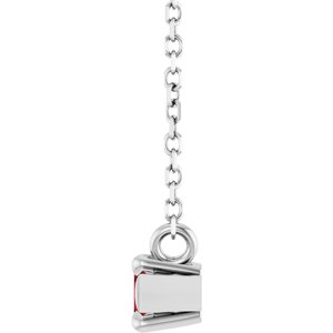 Platinum 6x3 mm Natural Mozambique Garnet 18" Necklace