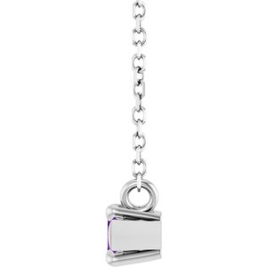 14K White Gold 6x3 mm Natural Amethyst 18" Necklace