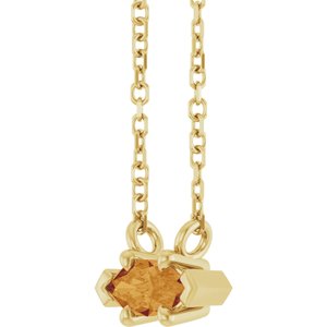 14K Yellow Gold 6x3 mm Natural Citrine 18" Necklace