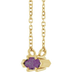 14K Yellow Gold 6x3 mm Lab-Grown Alexandrite 18" Necklace