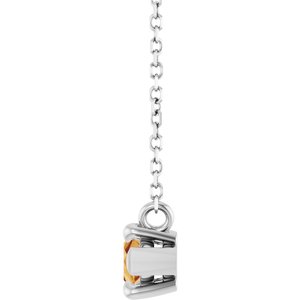 Sterling Silver 8x4 mm Natural Citrine 18" Necklace