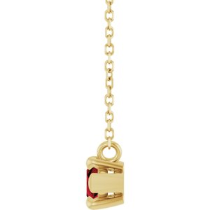 14K Yellow Gold 8x4 mm Natural Mozambique Garnet 18" Necklace