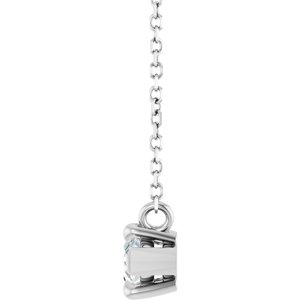 Platinum 8x4 mm Natural White Sapphire 18" Necklace