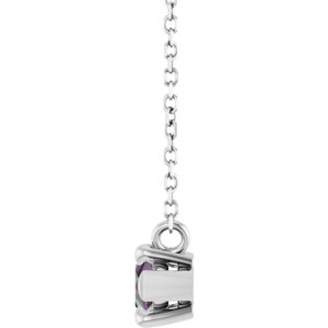 Sterling Silver 8x4 mm Lab-Grown Alexandrite 18" Necklace