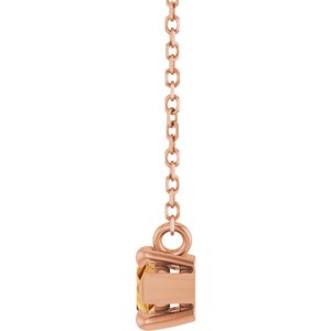 14K Rose Gold 8x4 mm Natural Citrine 18" Necklace