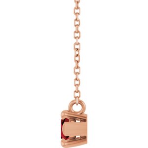 14K Rose Gold 8x4 mm Natural Mozambique Garnet 18" Necklace