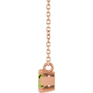 14K Rose Gold 8x4 mm Natural Peridot 18" Necklace