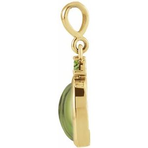 14K Yellow 6x4 mm Natural Peridot Pendant