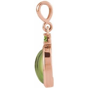 14K Rose 5x3 mm Natural Peridot Pendant