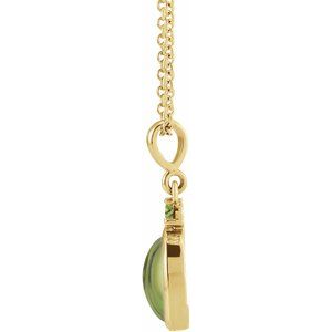 14K Yellow 6x4 mm Natural Peridot 16-18" Necklace