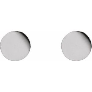 Platinum 5 mm Engravable Disc Earrings