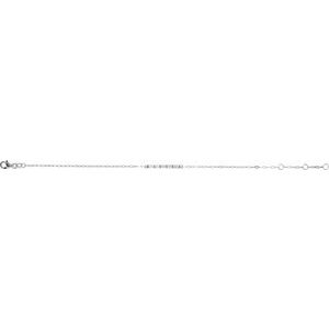 14K White Gold 1/3 CTW Natural Diamond Five-Stone Bar 6-7 1/2" Link Bracelet