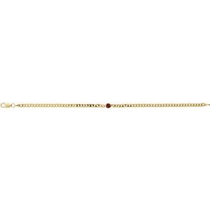 14K Yellow Gold Natural Mozambique Garnet Link 7" Bracelet – image 2