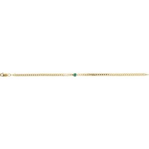 14K Yellow Gold Lab-Grown Emerald Link 7" Bracelet – image 2