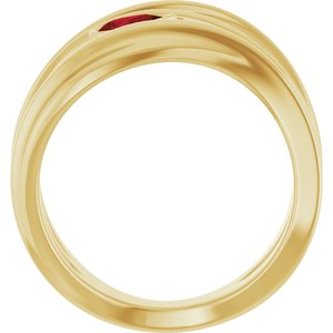14K Yellow Gold Natural Mozambique Garnet Negative Space Ring