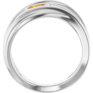 Sterling Silver Natural Citrine Negative Space Ring