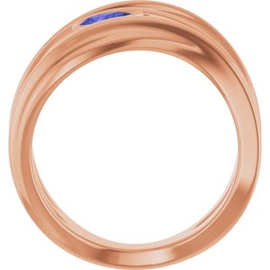 14K Rose Gold Natural Iolite Negative Space Ring