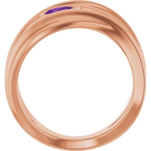 14K Rose Gold Natural Amethyst Negative Space Ring