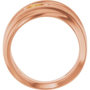 14K Rose Gold Natural Citrine Negative Space Ring