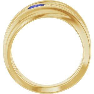 14K Yellow Gold Natural Iolite Negative Space Ring
