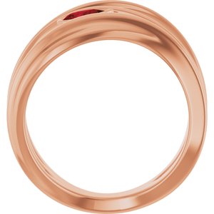 14K Rose Gold Natural Mozambique Garnet Negative Space Ring