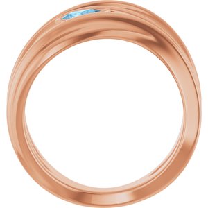 14K Rose Gold Natural Sky Blue Topaz Negative Space Ring
