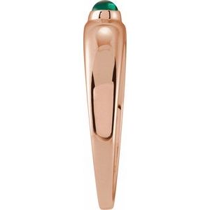 14K Rose Gold Natural Emerald Dome Ring