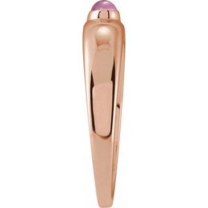 14K Rose Gold Natural Pink Tourmaline Dome Ring