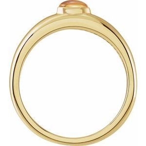 14K Yellow Gold Natural Citrine Dome Ring